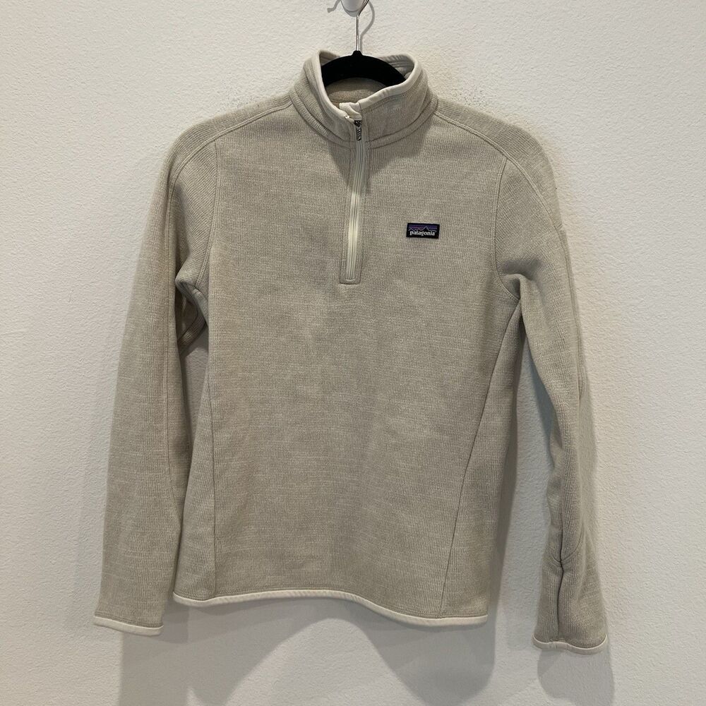 Patagonia Better Sweater 1/4 Zip Fleece Pullover Women Small Cream/Ivory